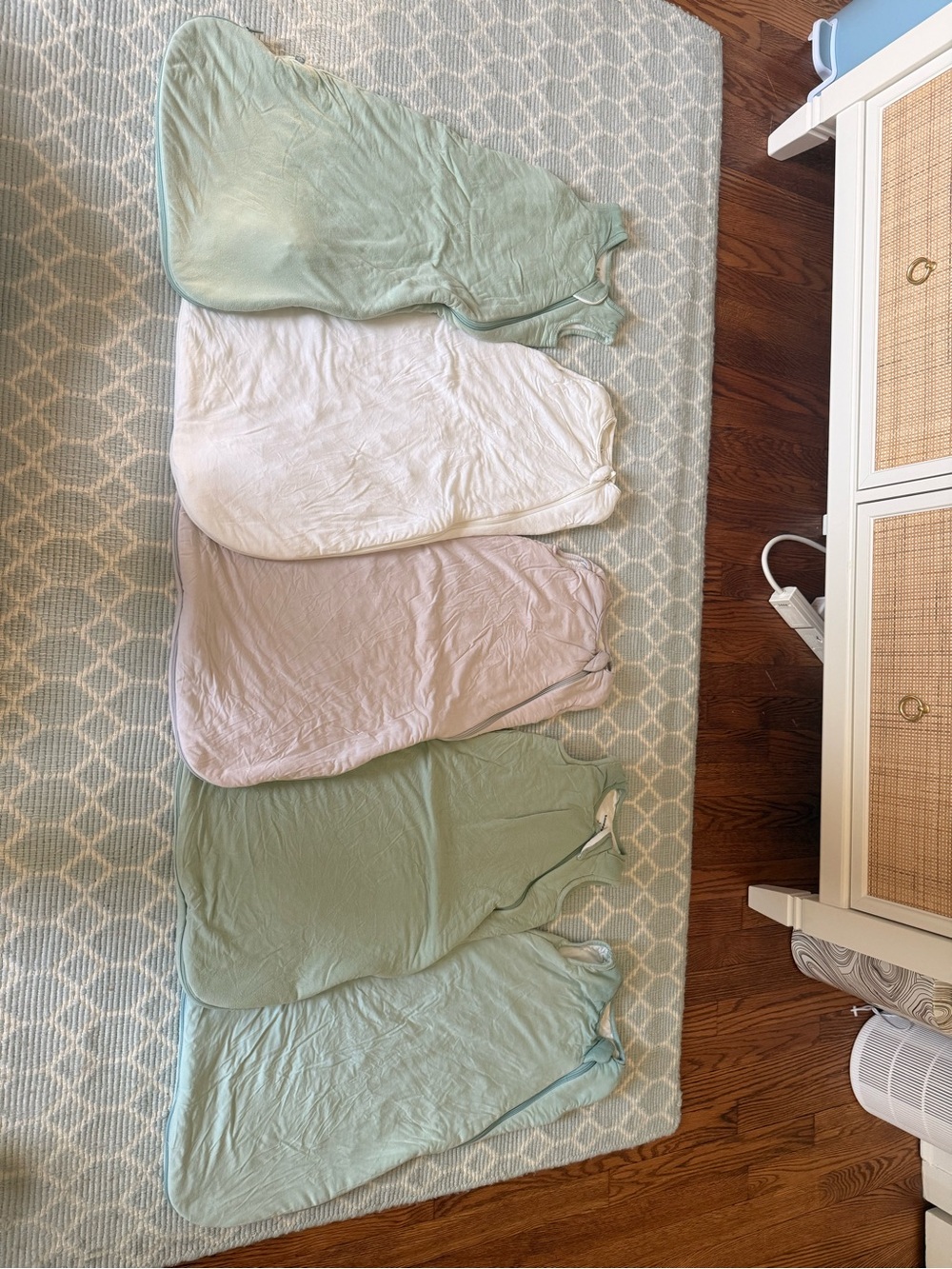 Lot of Sleep Sacks - Sage, White, Grey - Size Small
